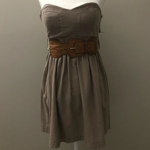 Poetry strapless belted dress